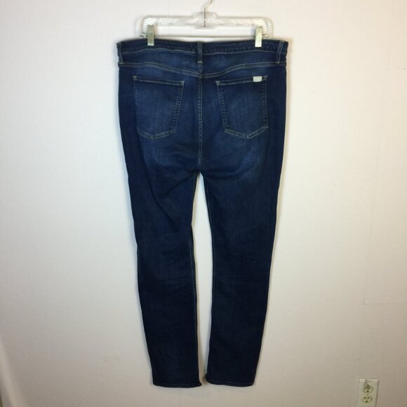 JEN 7 by 7 For All Mankind Jeans Sz 16 Womans Slim Straight High Rise Blue Denim - Picture 2 of 16